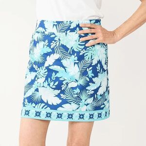 Croft & Barrow Women's Size XXL Blue Palm Classic Comfort Collection A-Line Skor